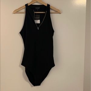Black Bodysuit with Zip Size 8